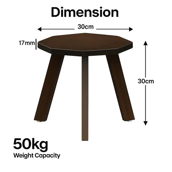 Mini_Hexagonal_Side_Table,_30_Cm,_Matte_Finish,_Modern_Minimalist_Design,_3_Angled_Legs(Do-It-Yourself)