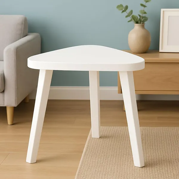 Mini_Triangle_Side_Table,_32_Cm,_Matte_Finish,_Modern_Minimalist_Design,_3_Angled_Legs_(White)(Do-It-Yourself)