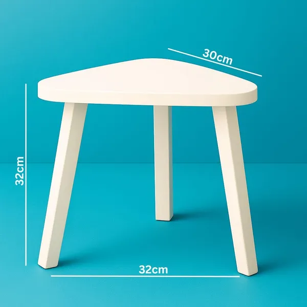 Mini_Triangle_Side_Table,_32_Cm,_Matte_Finish,_Modern_Minimalist_Design,_3_Angled_Legs_(White)(Do-It-Yourself)