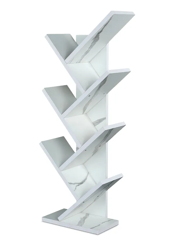 Tree_Bookshelf_Floor_Standing_Bookcase_Free_Standing_Multipurpose_Storage_Rack_For_Books_Magazines_Organizer_Showcase_Diy_(7_Tier_-_White)(Do-It-Yourself)