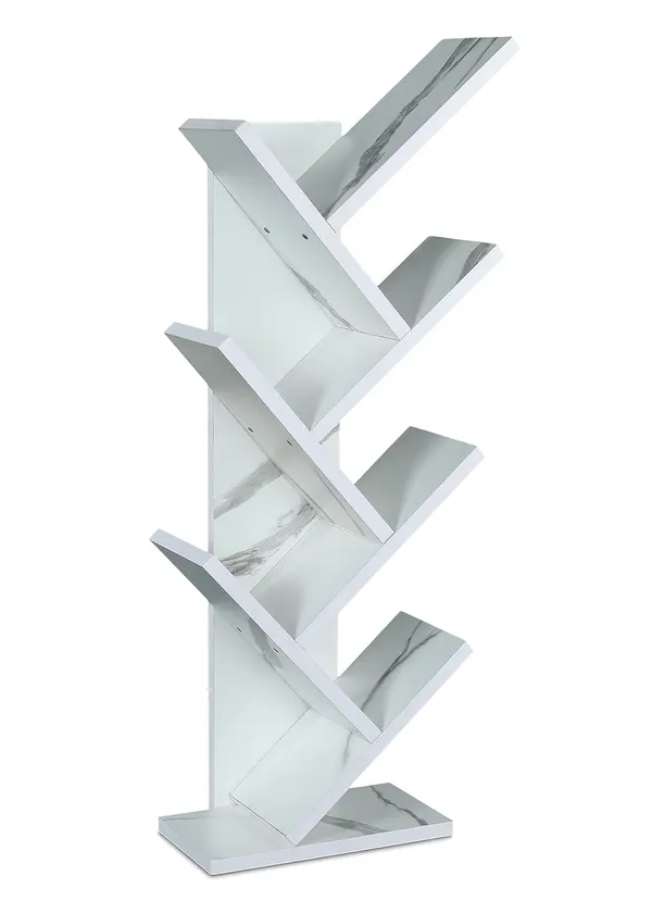 Tree_Bookshelf_Floor_Standing_Bookcase_Free_Standing_Multipurpose_Storage_Rack_For_Books_Magazines_Organizer_Showcase_Diy_(7_Tier_-_White)(Do-It-Yourself)
