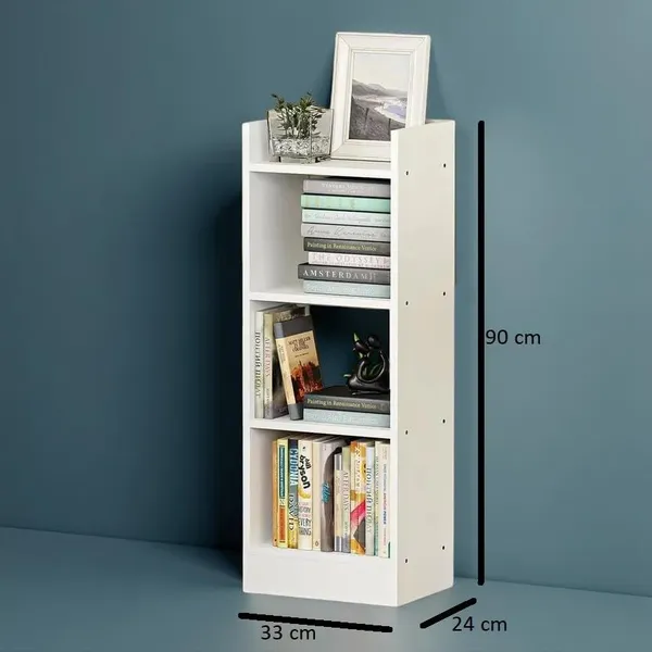 Tree_Bookshelf_Floor_Standing_Bookcase_Free_Standing_Multipurpose_Storage_Rack_For_Books_Magazines_Organizer_Showcase_Diy_(Do-It-Yourself)(3_Tier_-_White_Plain,_3_Tier_Ghodo)