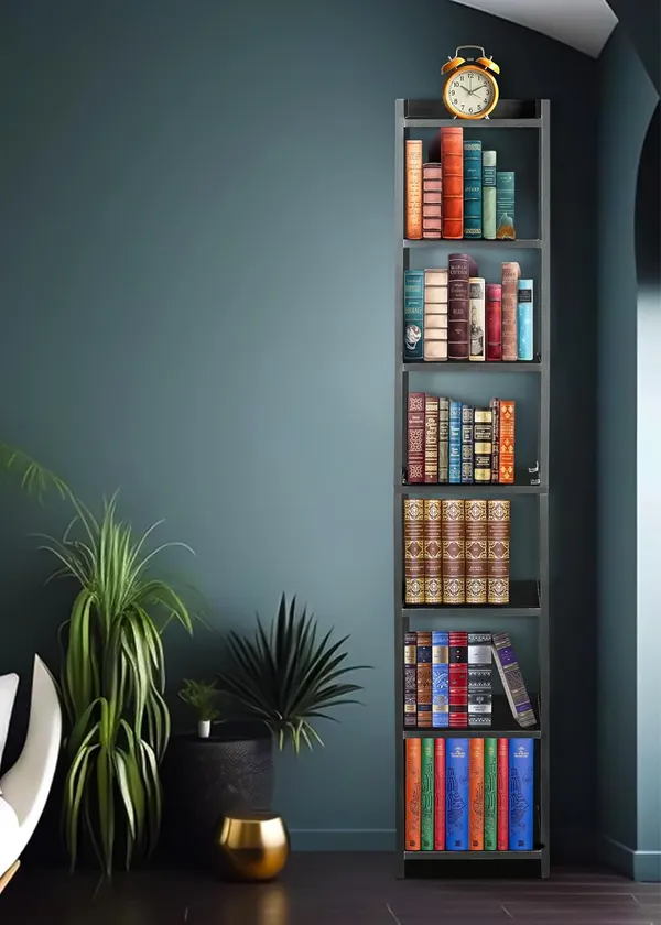 Tree_Bookshelf_Floor_Standing_Bookcase_Free_Standing_Multipurpose_Storage_Rack_For_Books_Magazines_Organizer_Showcase_Diy_(Do-It-Yourself)__(Black)