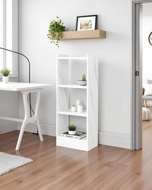 Marble_Tree_Bookshelf_Floor_Standing_Bookcase_Free_Standing_Multipurpose_Storage_Rack_For_Books_Magazines_Organizer_Showcase_Diy_(Do-It-Yourself)_(White_Marble,_3_Tier_Ghodo)