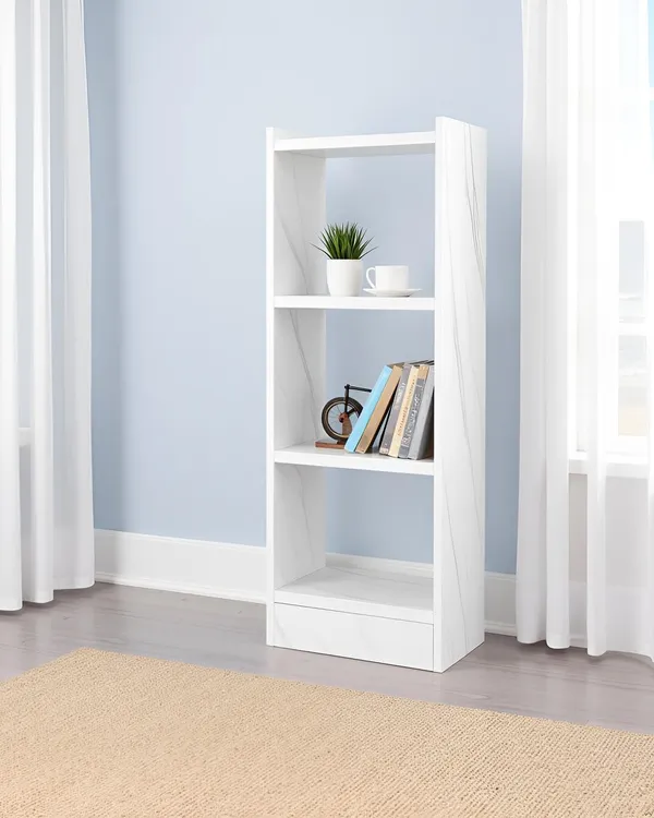 Marble_Tree_Bookshelf_Floor_Standing_Bookcase_Free_Standing_Multipurpose_Storage_Rack_For_Books_Magazines_Organizer_Showcase_Diy_(Do-It-Yourself)_(White_Marble,_3_Tier_Ghodo)