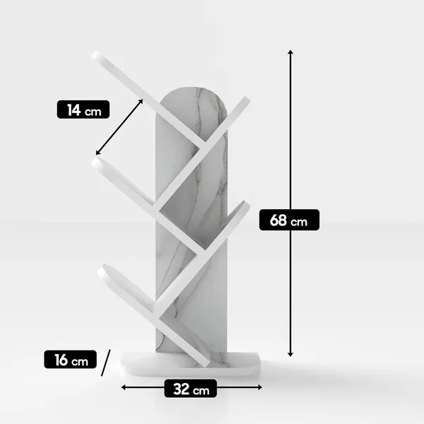 Furniure_5-Tier_Modern_Tree_Bookshelf_Freestanding_Black_Bookcase_For_Home_&_Office_|_Space-Saving_Vertical_Display_Shelf_For_Books,_Decor_&_Plants_(White)(Do-It-Yourself)