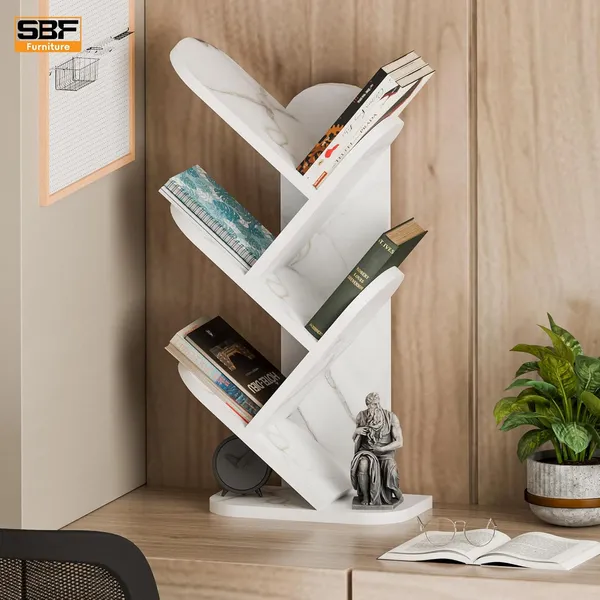 Furniure_5-Tier_Modern_Tree_Bookshelf_Freestanding_Black_Bookcase_For_Home_&_Office_|_Space-Saving_Vertical_Display_Shelf_For_Books,_Decor_&_Plants_(White)(Do-It-Yourself)