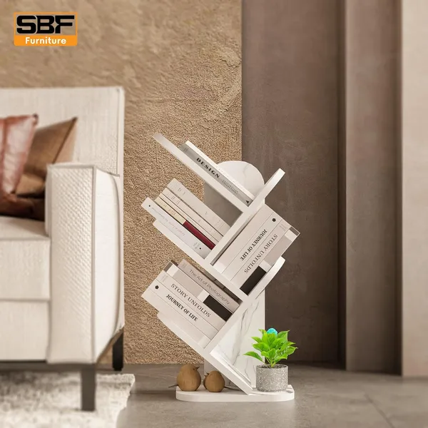 Tree_Bookshelf_Floor_Standing_Bookcase_Free_Standing_Multipurpose_Storage_Rack_For_Books_Magazines_Organizer_Showcase_Diy_(Do-It-Yourself)(5_Tier_Round_White,_5_Tier_Round)