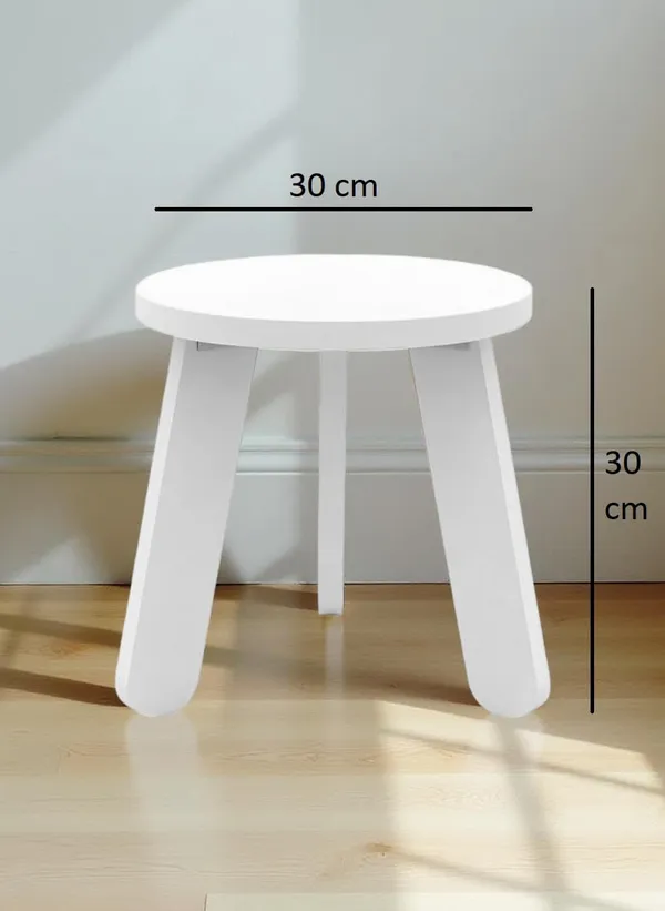 Mini_Round_Side_Table,_30_Cm,_Matte_Finish,_Modern_Minimalist_Design,_3_Angled_Legs_(Round_White)(Do-It-Yourself)