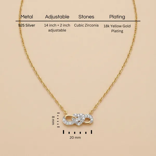 18K_Gold_Plated_925_Sterling_Silver_Boundless_Love_Necklace_For_Women_With_Chain