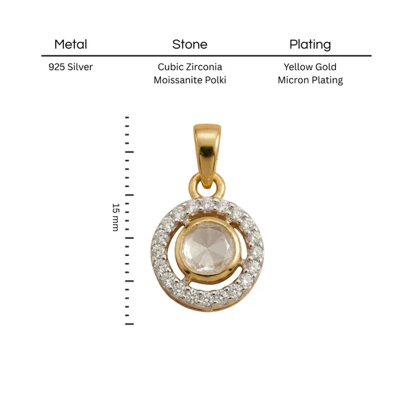 18k_Gold_Plated_925_Sterling_Silver_Noor_Chakra_Polki_CZ_Pendant_Only_For_Women