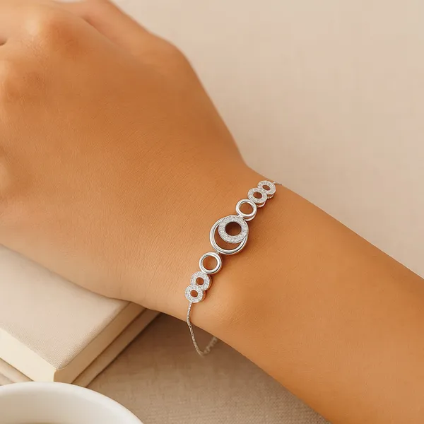 925_Sterling_Silver_Gold_Plated_Geometric_Grace_Bracelet_For_Women
