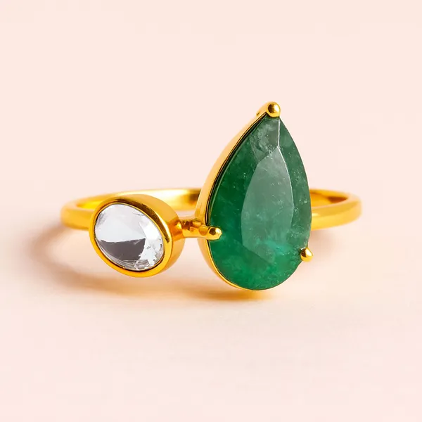 18K_Gold_Plated_925_Sterling_Silver_Royal_Duo_Polki_Ring_For_Women