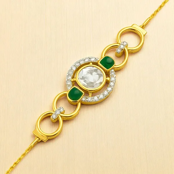 18K_Gold_Plated_925_Sterling_Silver_Emerald_Orbit_Polki_Bracelet_For_Women