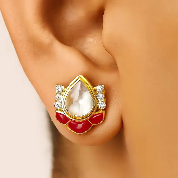 18K_Gold_Plated_925_Sterling_Silver_Ruby_Lotus_Polki_Earring_For_Women