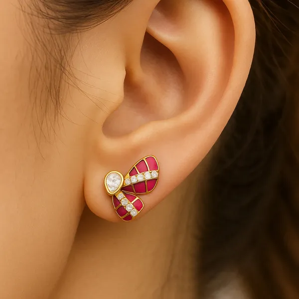 18K_Gold_Plated_925_Sterling_Silver_Crimson_Wing_Polki_Earring_For_Women