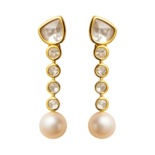 18K_Gold_Plated_925_Sterling_Silver_Raindrop_Elegance_Polki_Earring_For_Women
