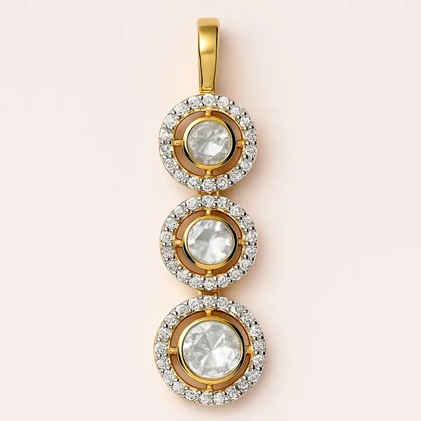 18K_Gold_Plated_925_Sterling_Silver_Gilded_Orbit_Polki_Pendant_Only_For_Women_With_Chain