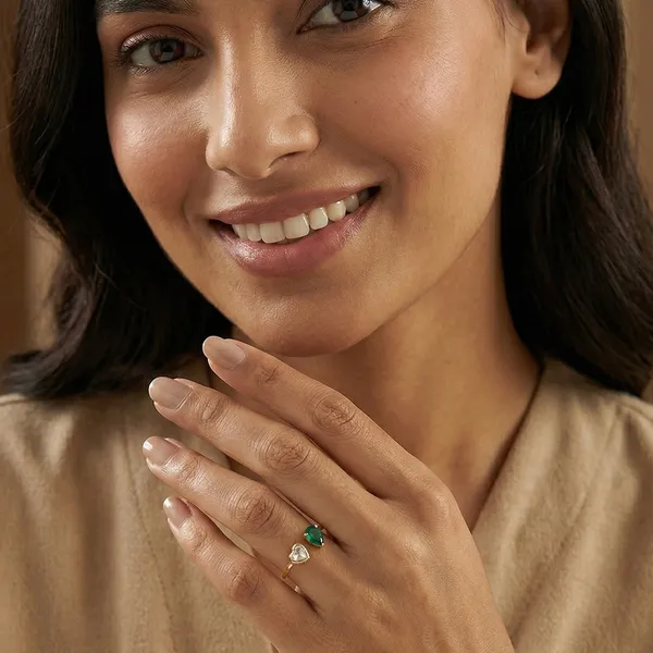 18K_Gold_Plated_925_Sterling_Silver_Hridya_Emerald_Polki_Ring_For_Women