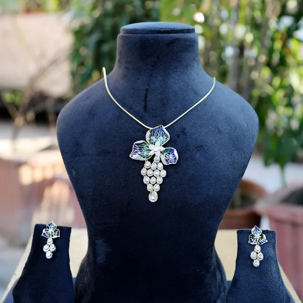 18K_Gold_Plated_925_Sterling_Silver_Mayura_Bloom_Necklace_Set_with_Earrings_for_Women
