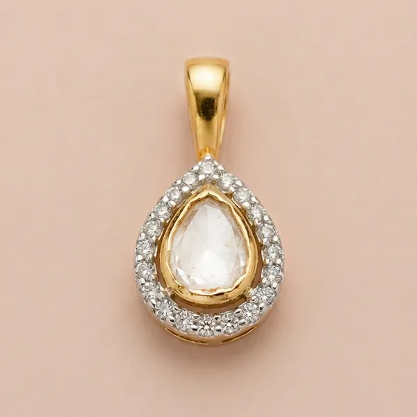 18k_Gold_Plated_925_Sterling_Silver_Diya_Noor_Polki_CZ_Pendant_Only_For_Women