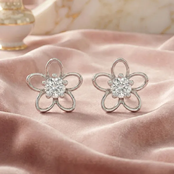925_Sterling_Silver_Ira_Bloom_Studs_Cz_Earrings_For_Women