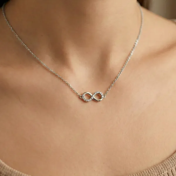 925_Sterling_Silver_Infinite_Grace_Necklace_CZ_Stones_for_Women_With_Chain