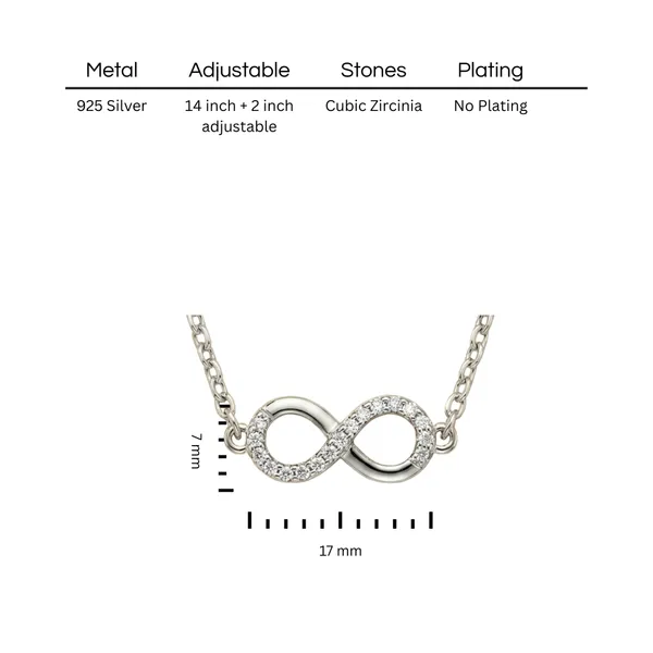 925_Sterling_Silver_Infinite_Grace_Necklace_CZ_Stones_for_Women_With_Chain