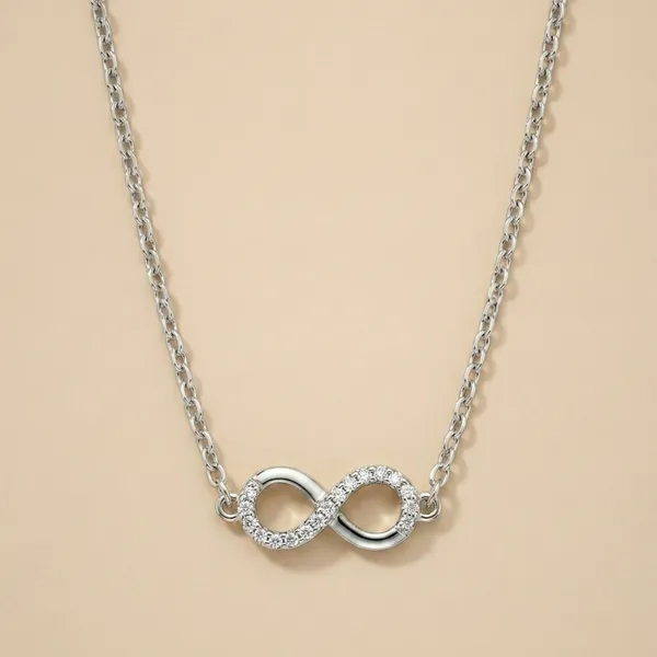 925_Sterling_Silver_Infinite_Grace_Necklace_CZ_Stones_for_Women_With_Chain