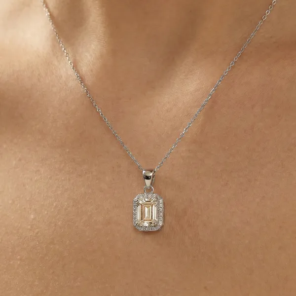 925_Sterling_Silver_Elite_Emerald_CZ_Pendant_Only_For_Women