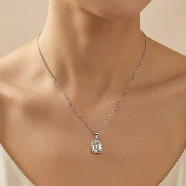 925_Sterling_Silver_Elite_Emerald_CZ_Pendant_Only_For_Women