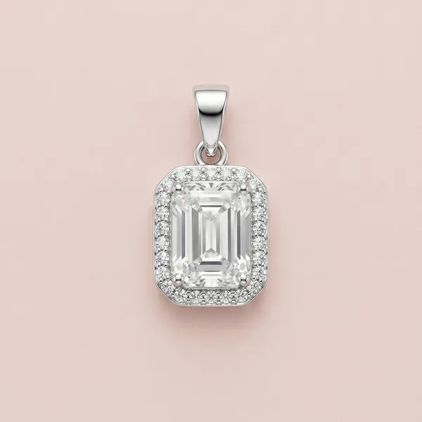 925_Sterling_Silver_Elite_Emerald_CZ_Pendant_Only_For_Women