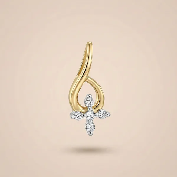 18k_Gold_Plated_925_Sterling_Silver_Heavenly_Twist_Pendant_Only_For_Women