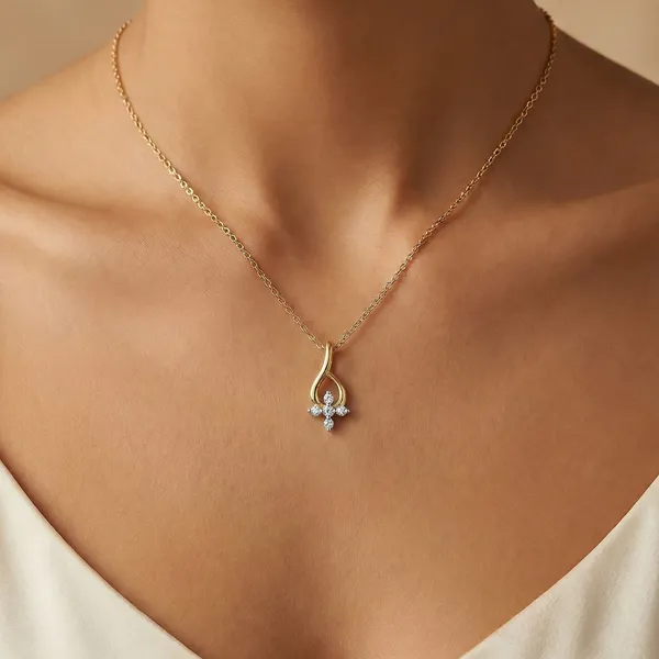 18k_Gold_Plated_925_Sterling_Silver_Heavenly_Twist_Pendant_Only_For_Women