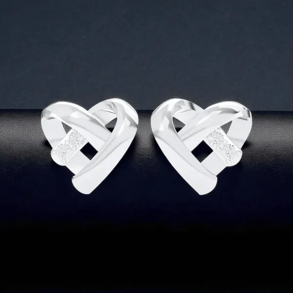 925_Sterling_Silver_Sweetheart_Stud_Cz_Earrings_For_Women