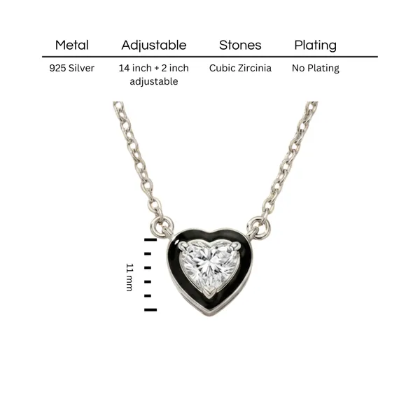 925_Sterling_Silver_Moonlit_Love_Heart_Necklace_CZ_For_Women_with_Chain