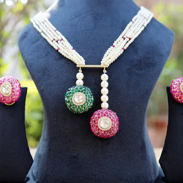 18K_Gold_Plated_925_Sterling_Silver_Rajwada_Rangrez_Necklace_Set_with_Earrings_for_Women