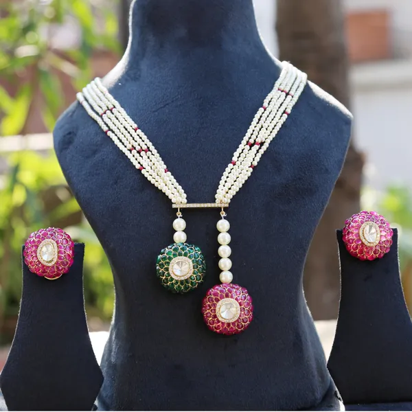 18K_Gold_Plated_925_Sterling_Silver_Rajwada_Rangrez_Necklace_Set_with_Earrings_for_Women