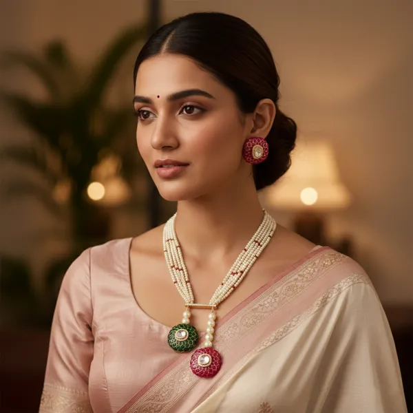 18K_Gold_Plated_925_Sterling_Silver_Rajwada_Rangrez_Necklace_Set_with_Earrings_for_Women