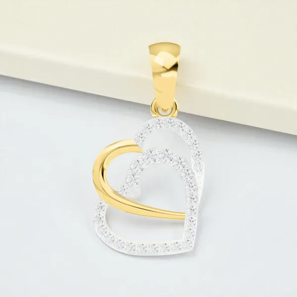 18K_Gold_Plated_925_Sterling_Silver_Soulmate'S_Heart_Pendant_Only_For_Women_With_Chain