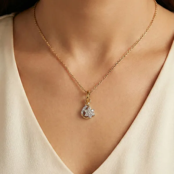 18k_Gold_Plated_925_Sterling_Silver_Floral_Cluster_CZ_Pendant_Only_For_Women