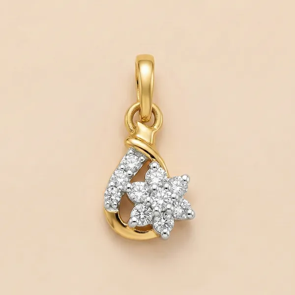 18k_Gold_Plated_925_Sterling_Silver_Floral_Cluster_CZ_Pendant_Only_For_Women