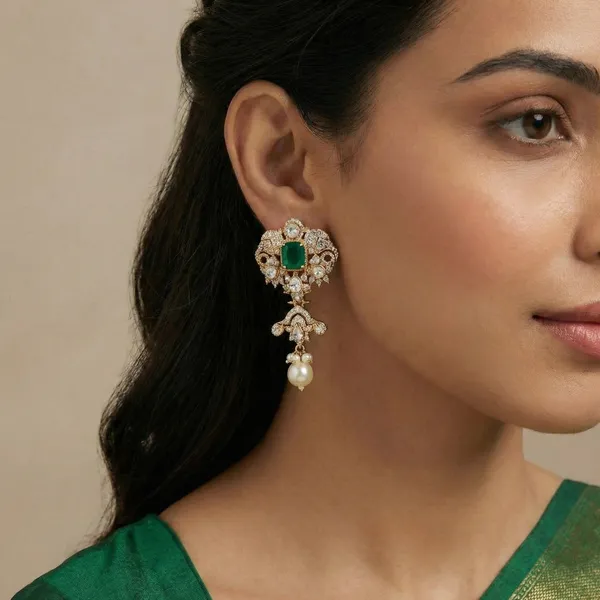 18K_Gold_Plated_925_Sterling_Silver_Heritage_Polki_Panel_Necklace_Set_with_Earrings_for_Women
