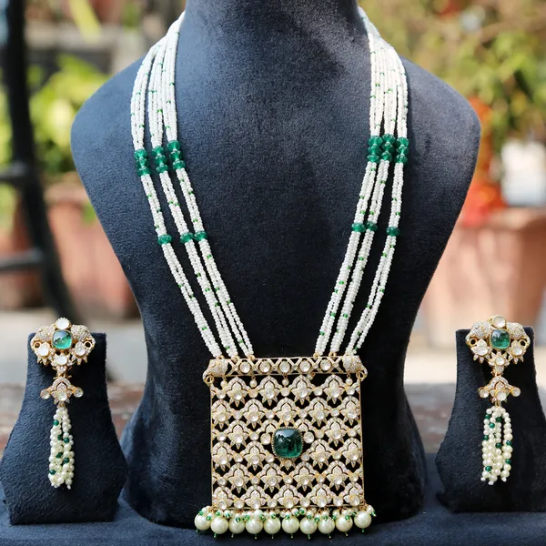 18K_Gold_Plated_925_Sterling_Silver_Heritage_Polki_Panel_Necklace_Set_with_Earrings_for_Women