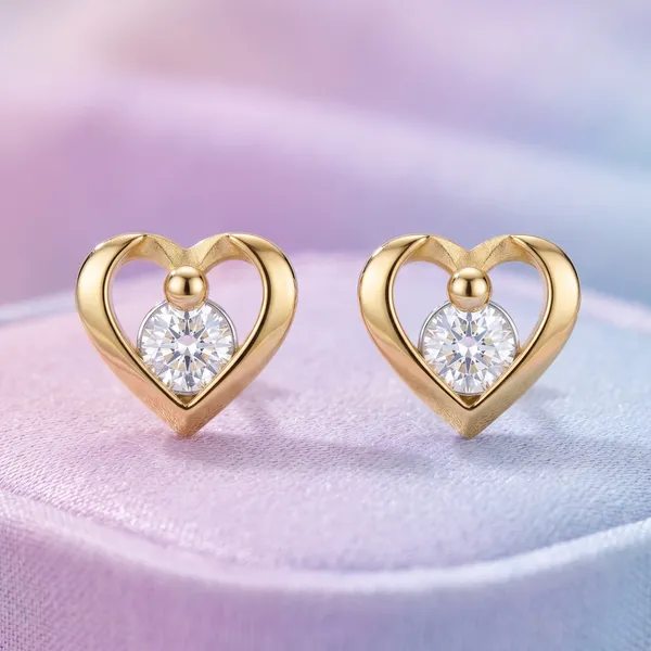 18K_Gold_Plated_925_Silver_Forever_Yours_Classic_Heart_Cz_Earrings_For_Women