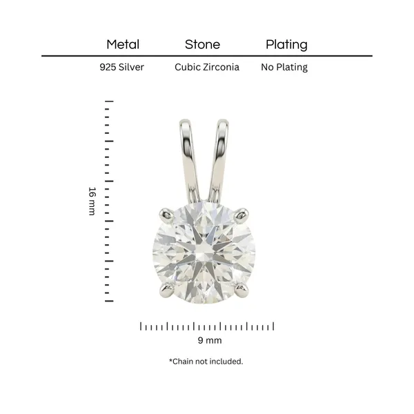 925_Sterling_Silver_Celeste_Solitaire_Pendant_Only_For_Women