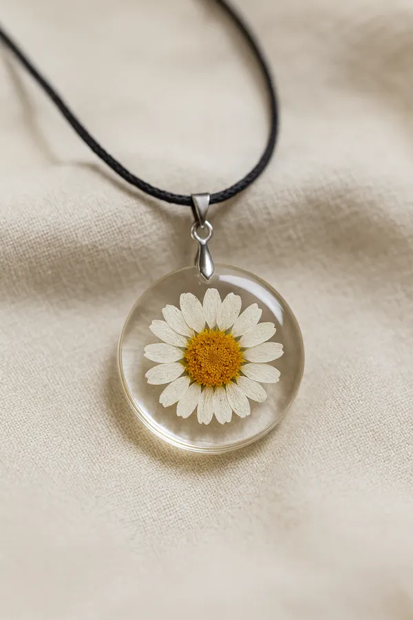 White_Decent_Daisy_Pendant_For_Women