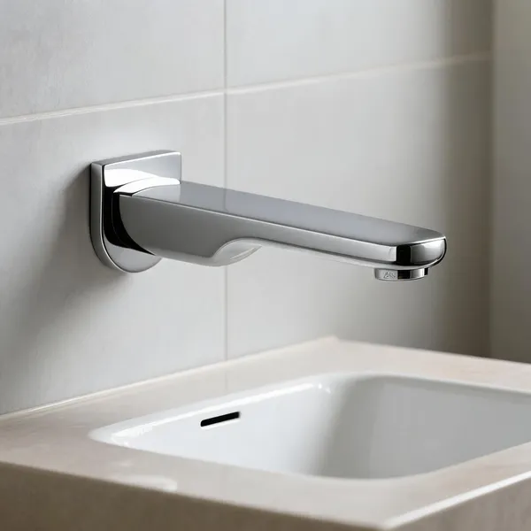 Metal_Chrome_Finish_Rectangular_Wall_Mounted_Bathroom_Faucet_Spout