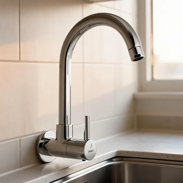 Metal_Chrome_Finish_Single_Lever_Gooseneck_Wall_Mount_Kitchen_Faucet