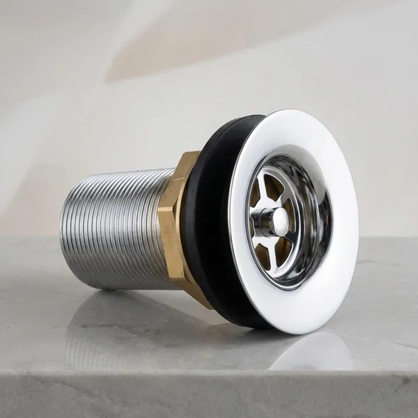 Metal_Chrome_Finish_Flanged_Drain_Waste_Coupling